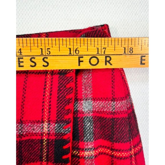Eddie Bauer Womens Plaid Wool Blend Skirt Size 12 Red Academia - Picture 6 of 9